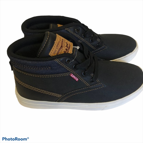 Levi's Other - Levi’s Big Kids High Top  Blue Canvas Denim Sneakers Size 4.5